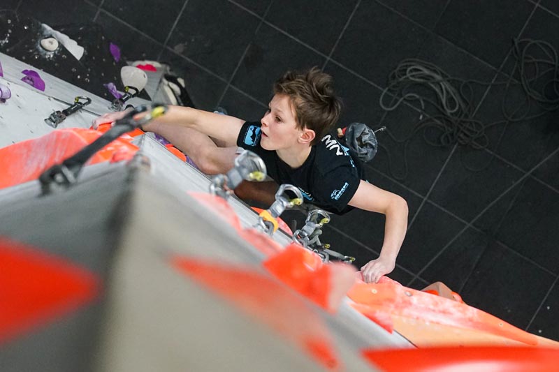 Indoor climbing at Beacon Climbing Centre, Caernarfon, North Wales