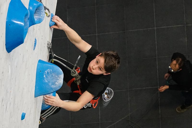 Indoor climbing at Beacon Climbing Centre, Caernarfon, North Wales