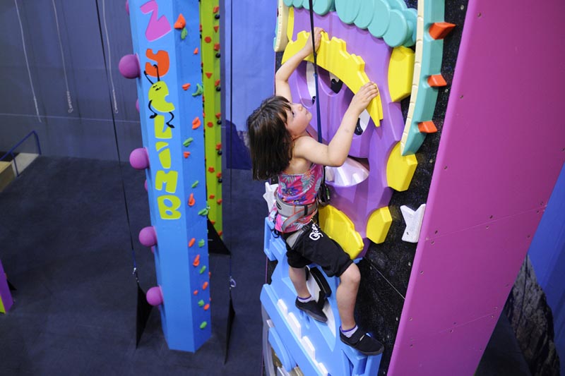 Indoor climbing at Beacon Climbing Centre, Caernarfon, North Wales