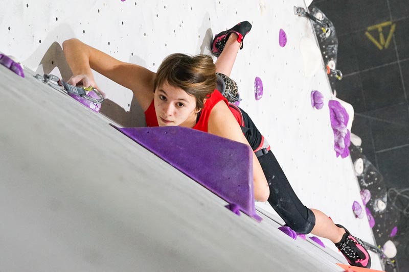 Indoor climbing at Beacon Climbing Centre, Caernarfon, North Wales