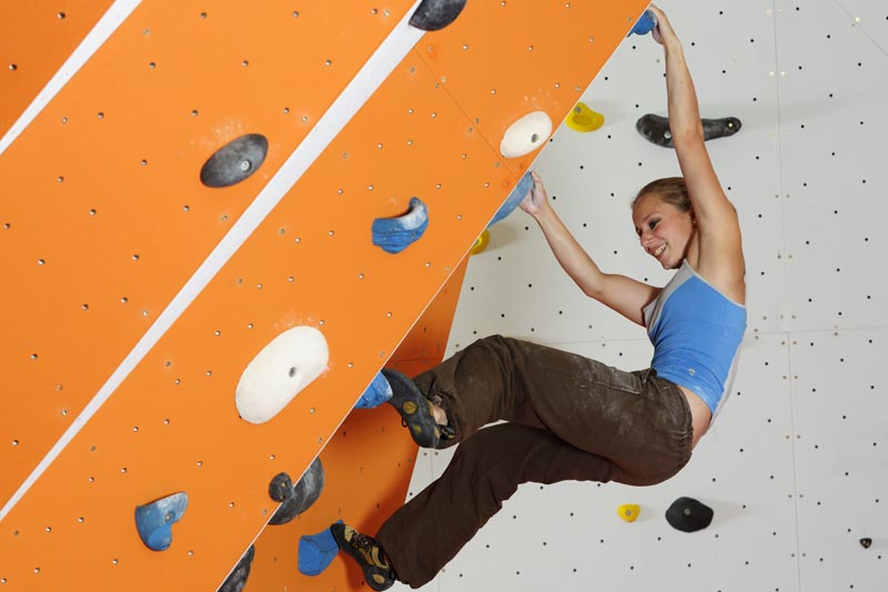 Indoor climbing at Beacon Climbing Centre, Caernarfon, North Wales